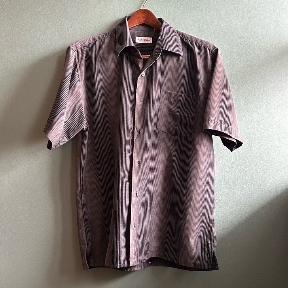 Michael Brandon | Men's Dark Grey Casual Button Down Shirt